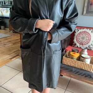 Black leather coat WILSON LEATHER